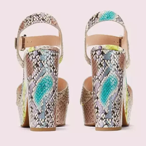 Kate Spade Grace Platform Sandals Lemon Sorbet NIB Retail $228 Sold Out - Picture 5 of 14